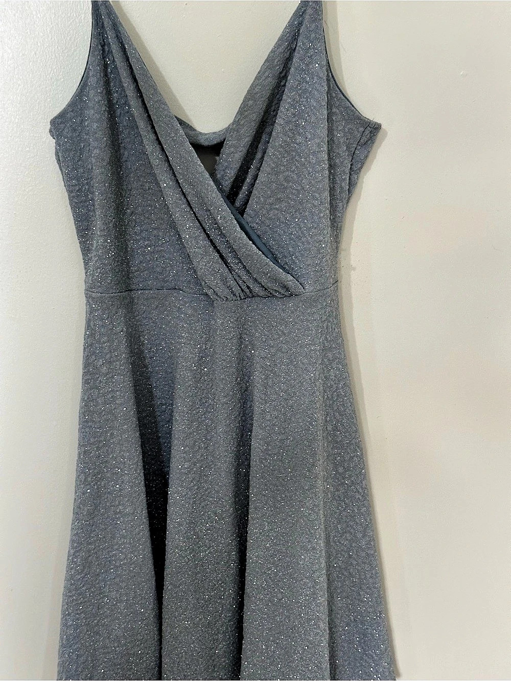 Windsor Spectacular Twirl Glitter Skater Dress Gray Medium